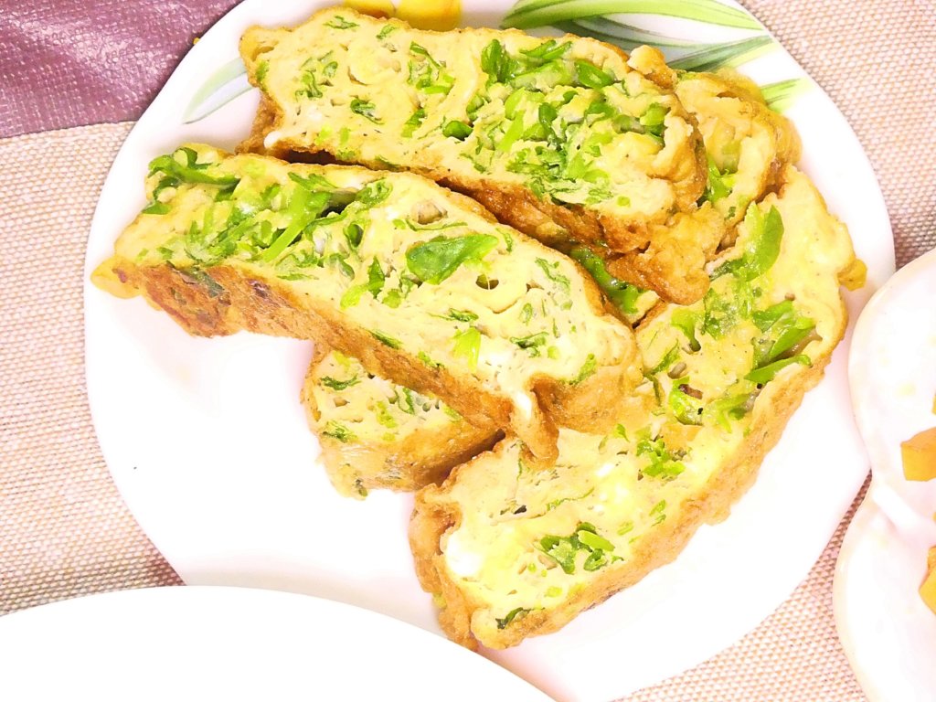 豆苗入り厚焼き玉子