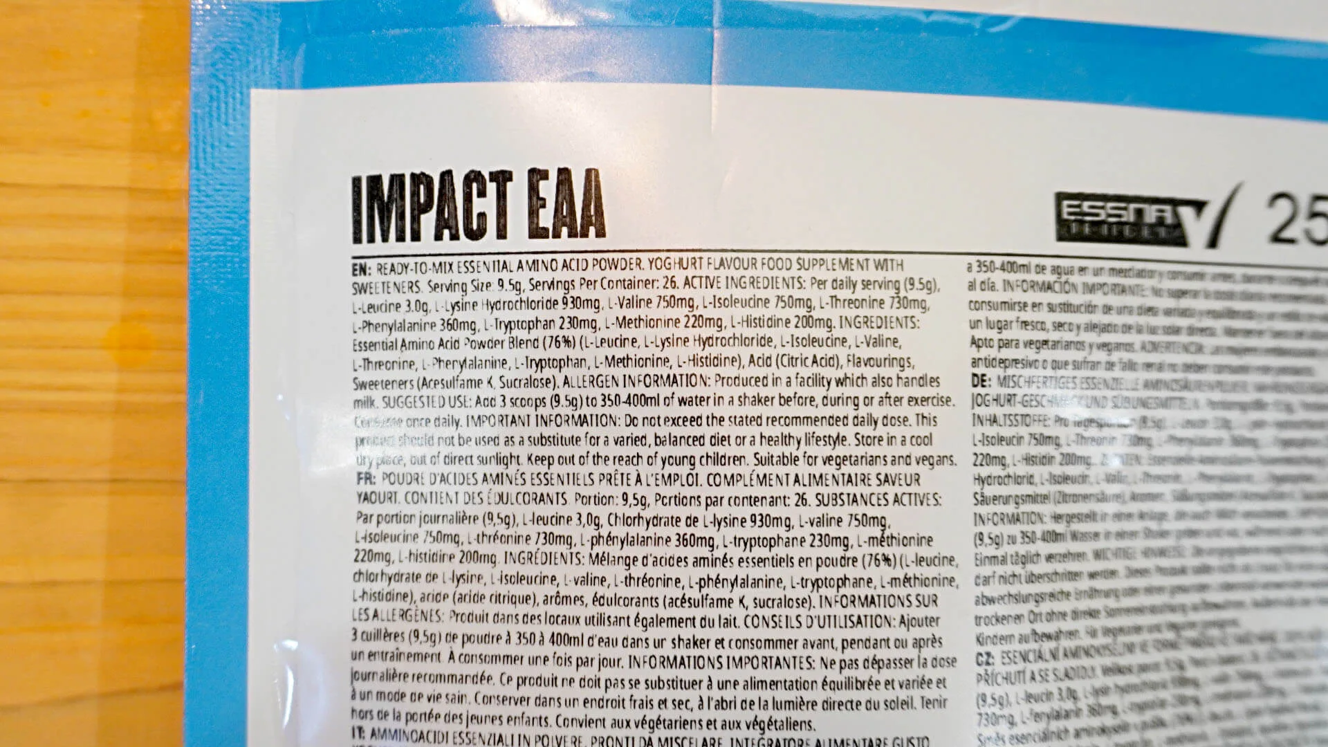 マイプロテイン EAA ヨーグルト味の栄養成分表示及び原材料