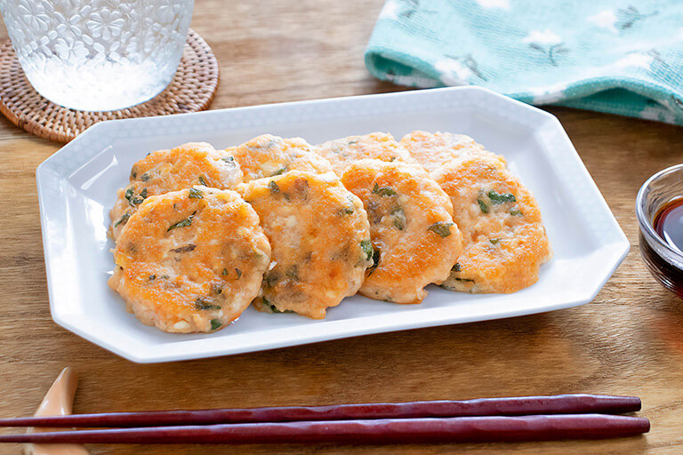 鮭と豆腐のしそ団子