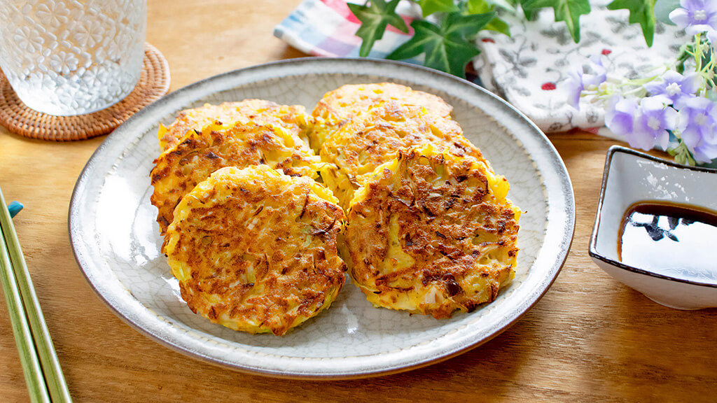 豆腐のキャベじゃこ焼き