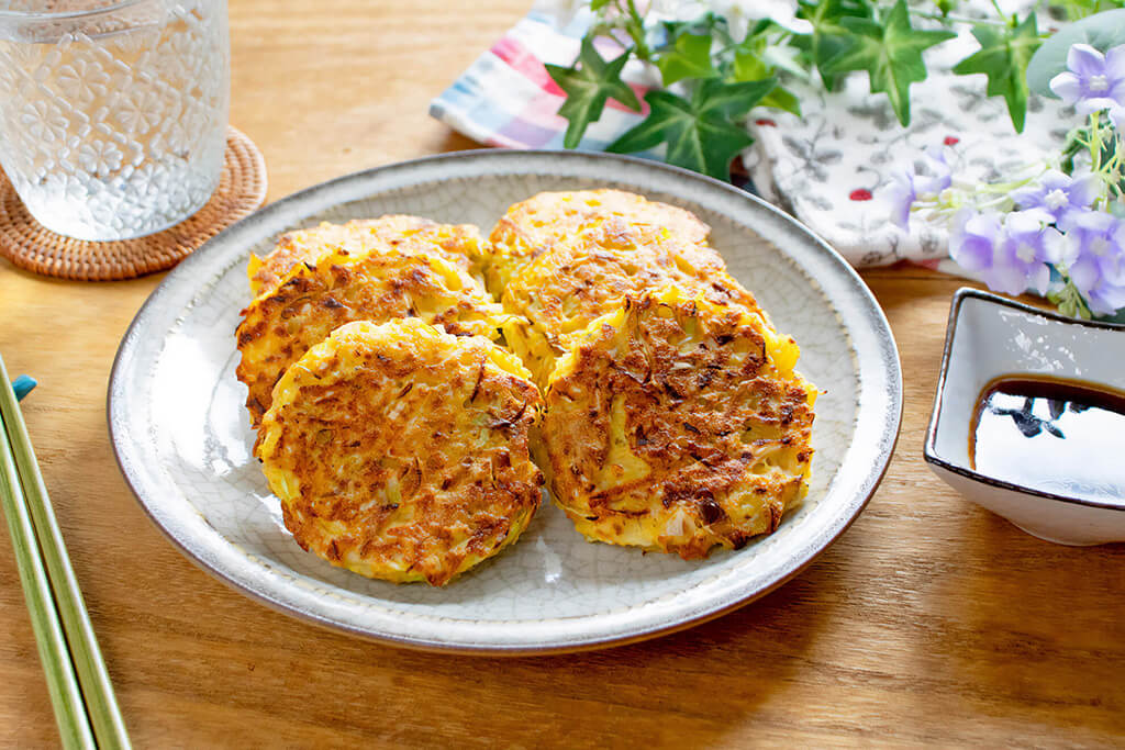 豆腐のキャベじゃこ焼き