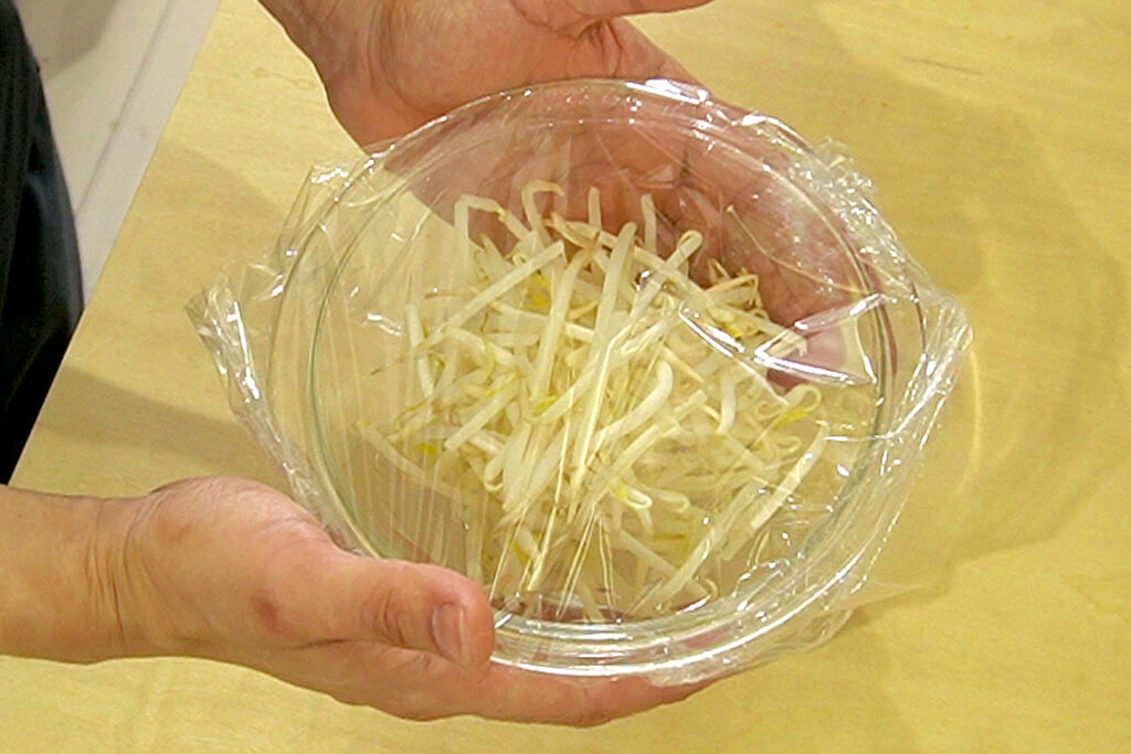 もやしはレンジで加熱する