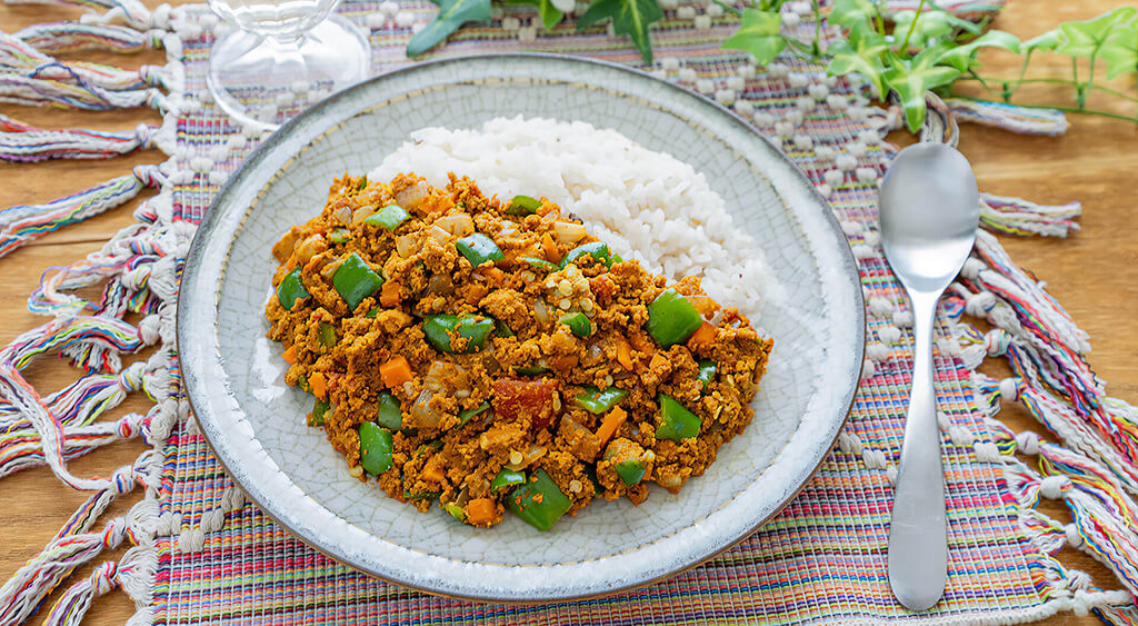 高野豆腐のキーマカレー