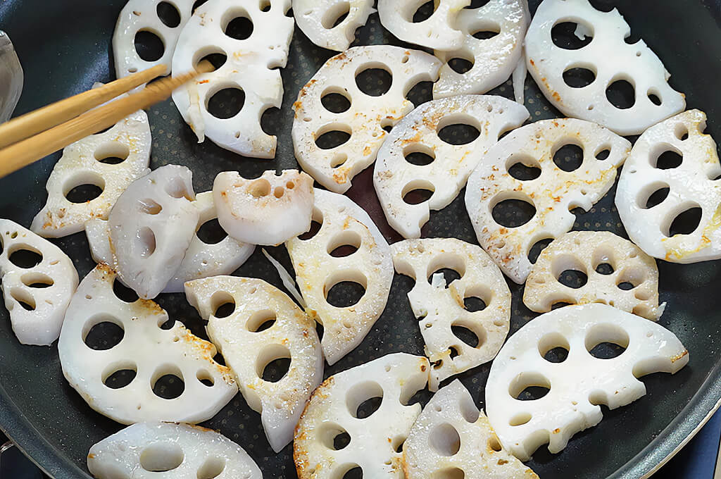 れんこんを焼く