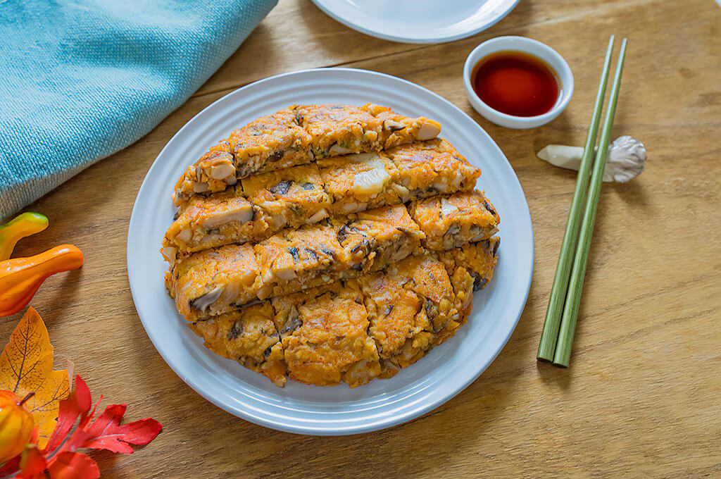 豆腐ときのこのキムチチヂミ