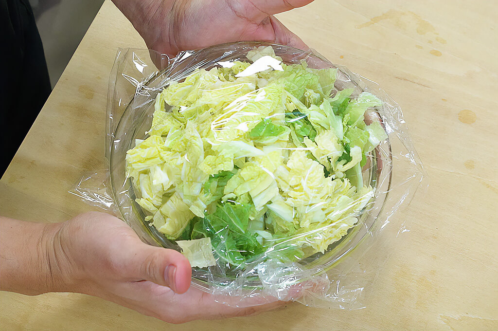 白菜はレンジで加熱する