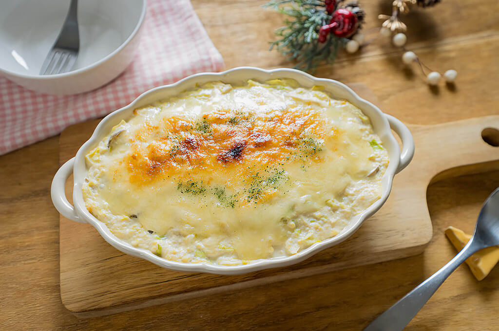 豆腐のキャベツグラタン