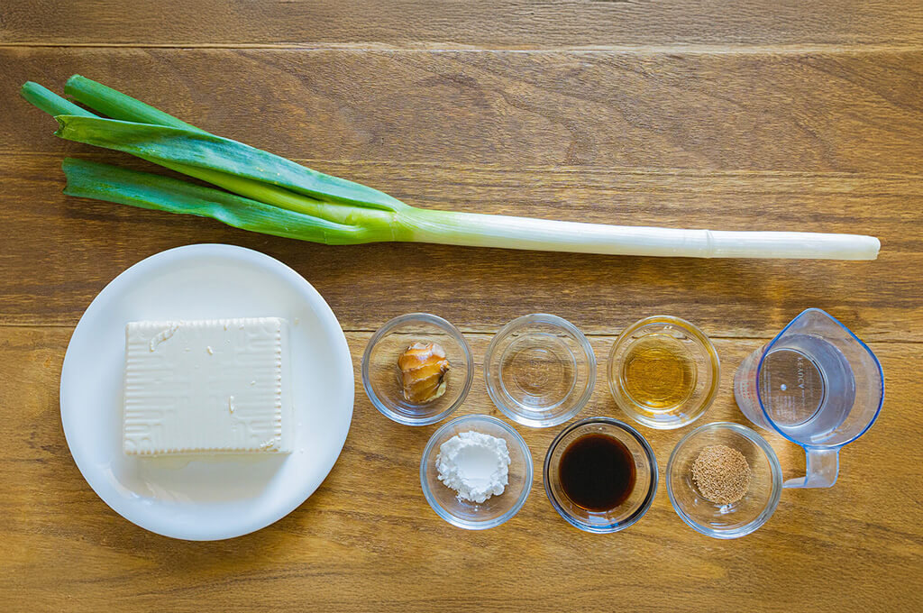 豆腐とねぎのうま煮の材料