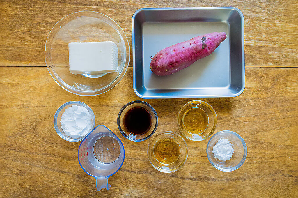 豆腐とさつまいものみたらし団子の材料