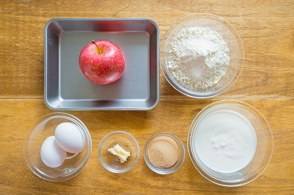 ヨーグルトりんごケーキの材料
