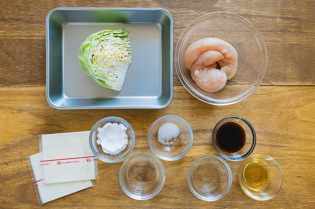 ささみとキャベツのチーズつくねの材料