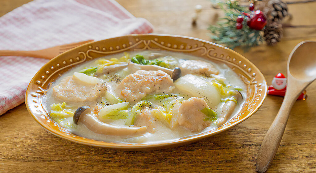 鶏むね肉と白菜の味噌クリーム煮