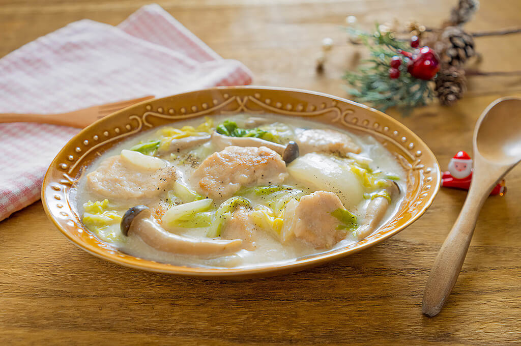 鶏むね肉と白菜の味噌クリーム煮