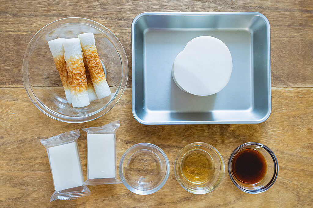 ちくわと大根の甘辛餅炒めの材料