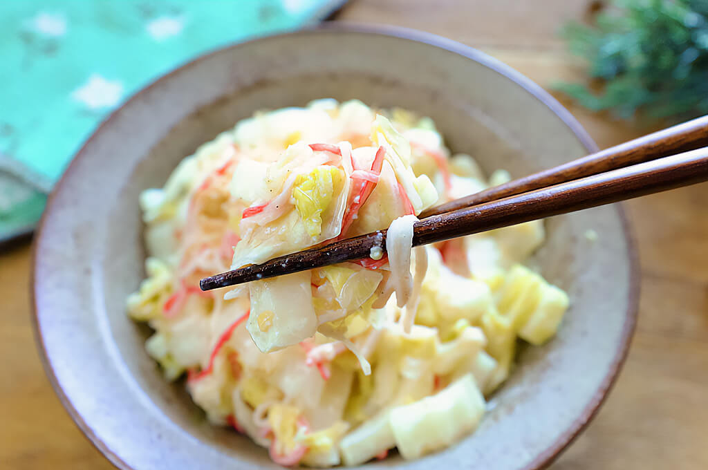 カニカマと白菜の味噌マヨサラダ