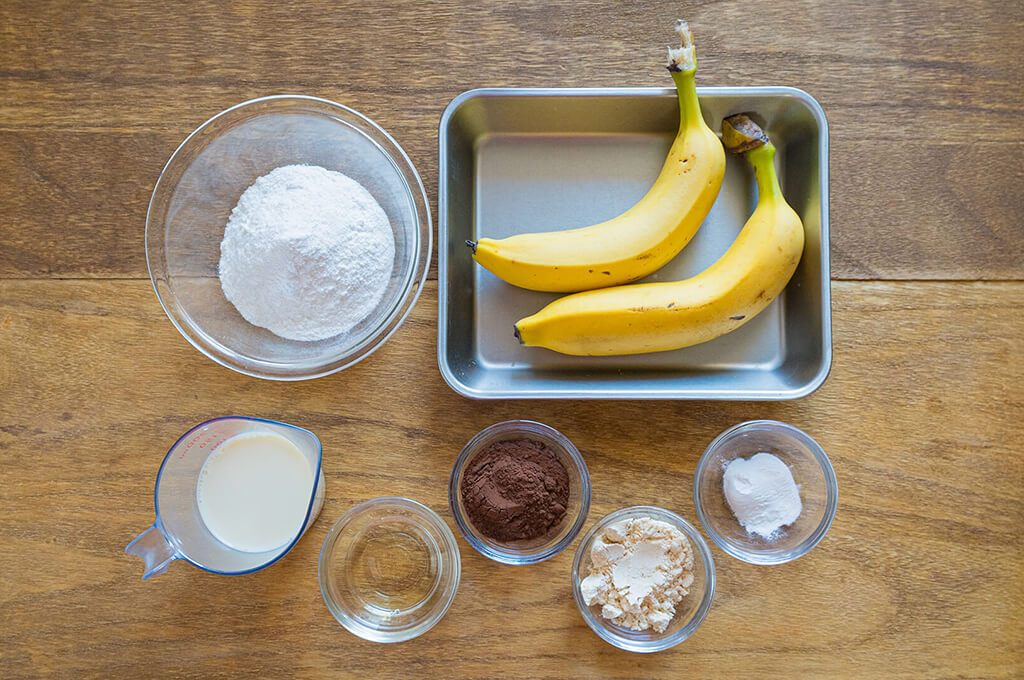 米粉のチョコバナナ蒸しパンの材料
