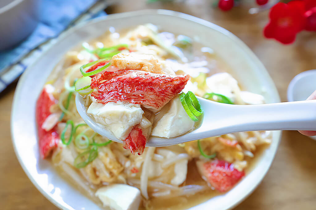 豆腐のカニ玉あんかけ