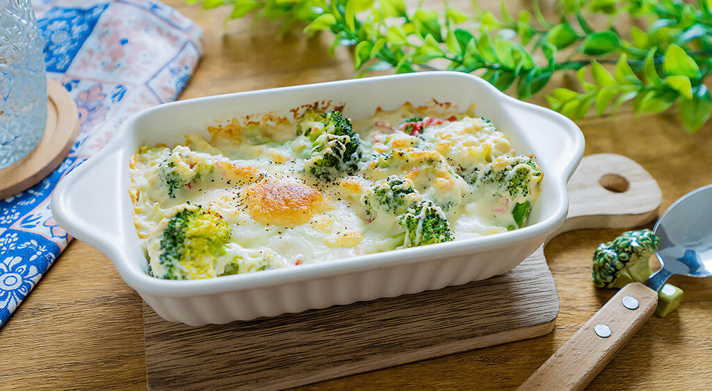 ブロッコリーの豆腐グラタン