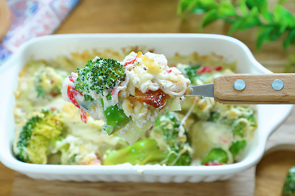 ブロッコリーの豆腐グラタン