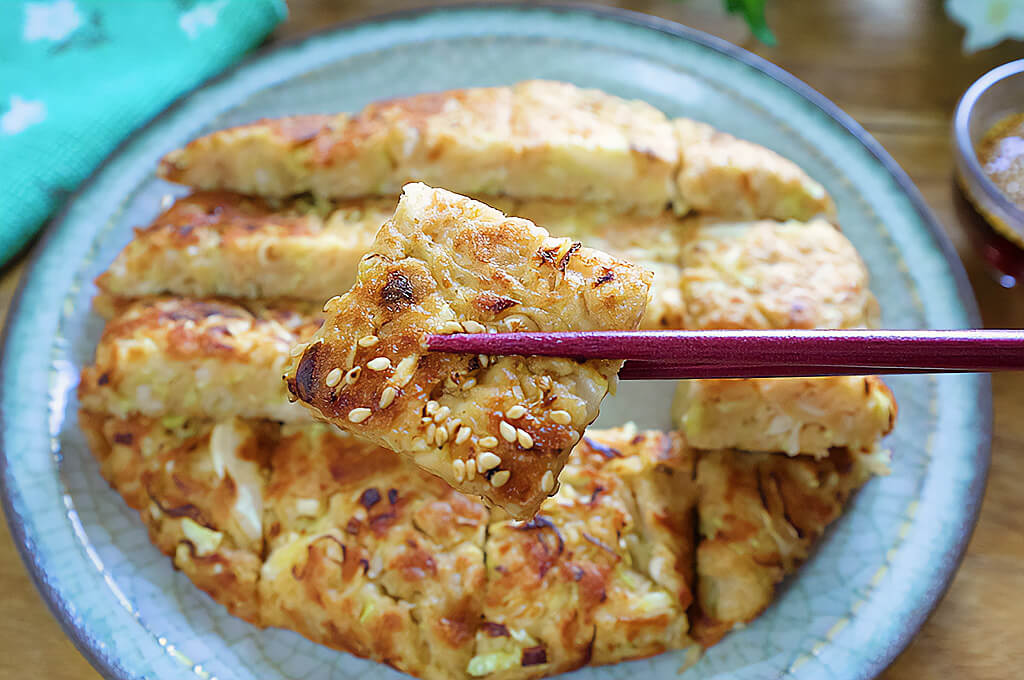 ツナとえのきのキャベツチヂミ