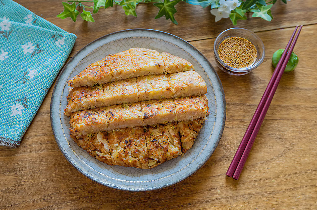 ツナとえのきのキャベツチヂミ