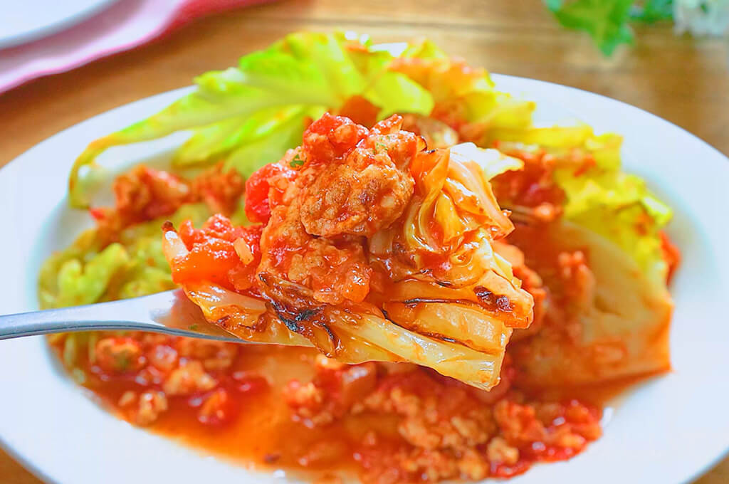 春キャベツのミートソースステーキ