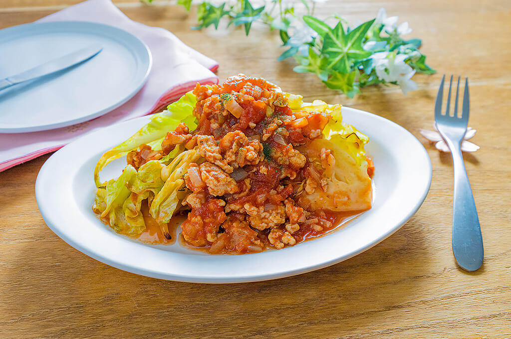 春キャベツのミートソースステーキ