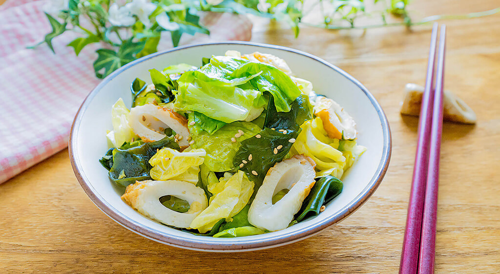 ちくわと春キャベツのポン酢和え