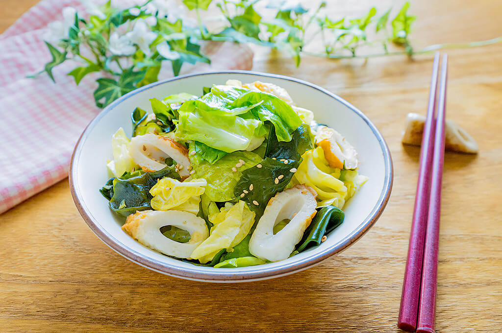 ちくわと春キャベツのポン酢和え