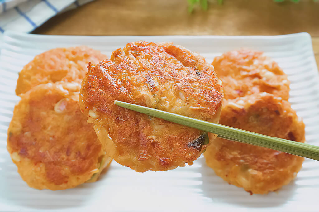 豆腐とえのきのキムチおやき