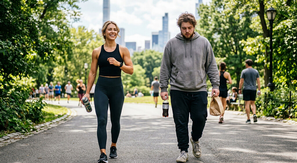 ダイエットに成功した女性と失敗した男性