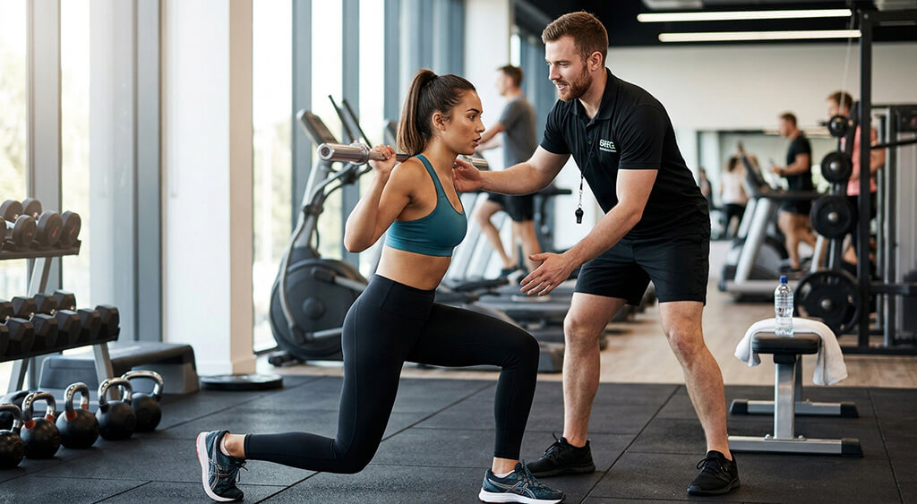 パーソナルトレーニングを受ける女性
