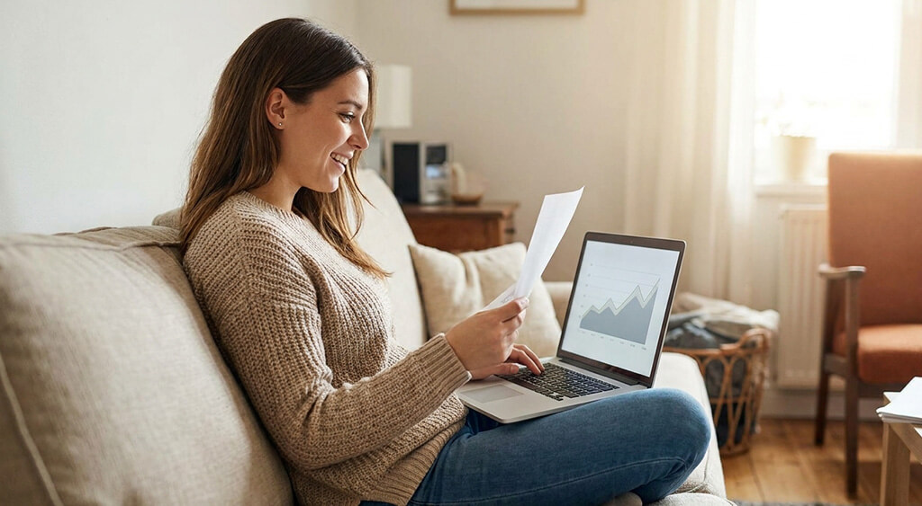 検査結果を確認する女性
