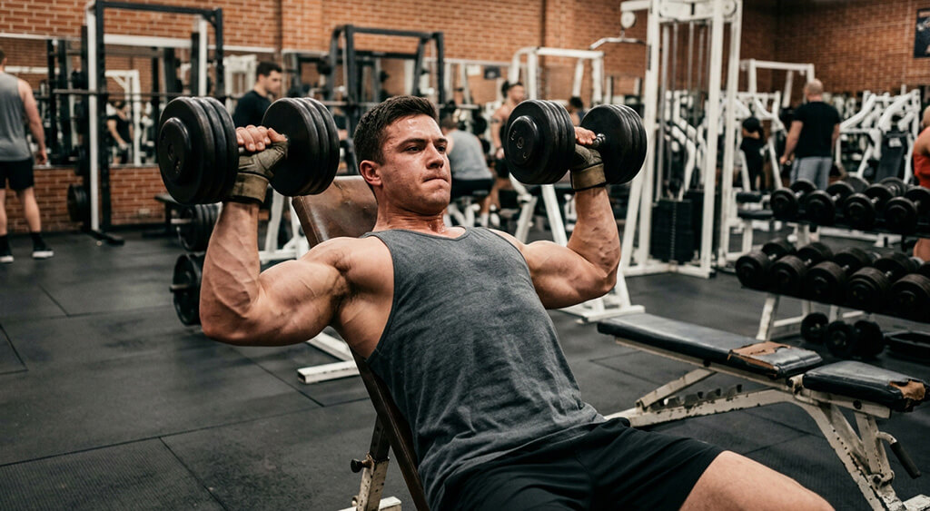 リフィードを終えてトレーニングする男性
