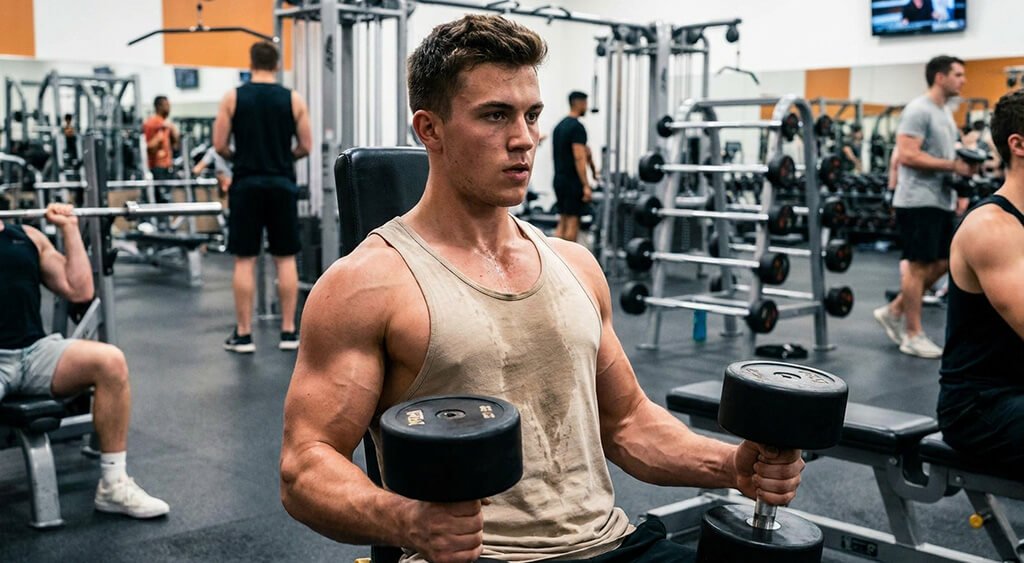 トレーニングする男性