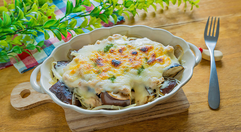 ツナとなすのマヨチー焼き