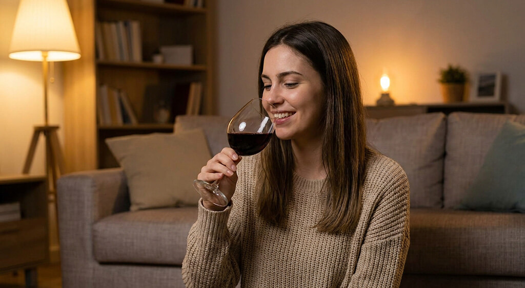 ワインを飲む女性