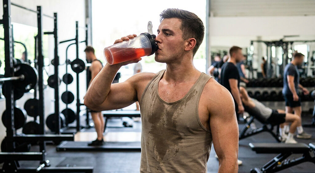 GronGのEAAを飲む男性