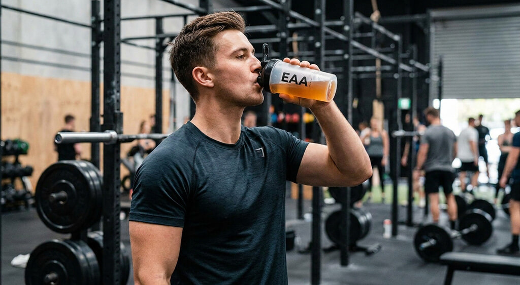 VALXのEAAを飲む男性