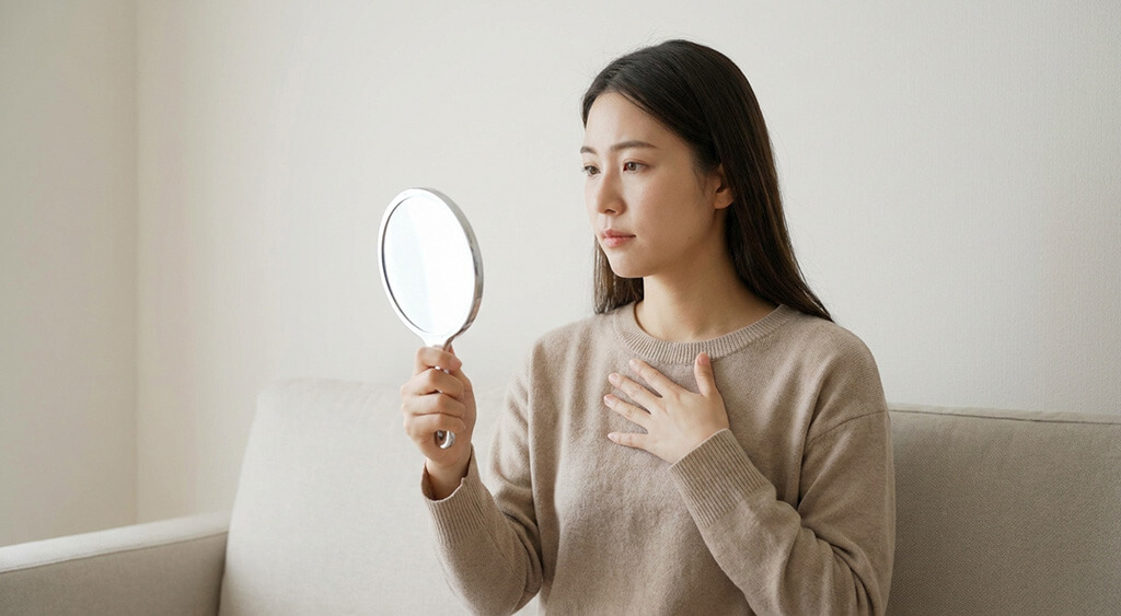 自分を客観視している女性