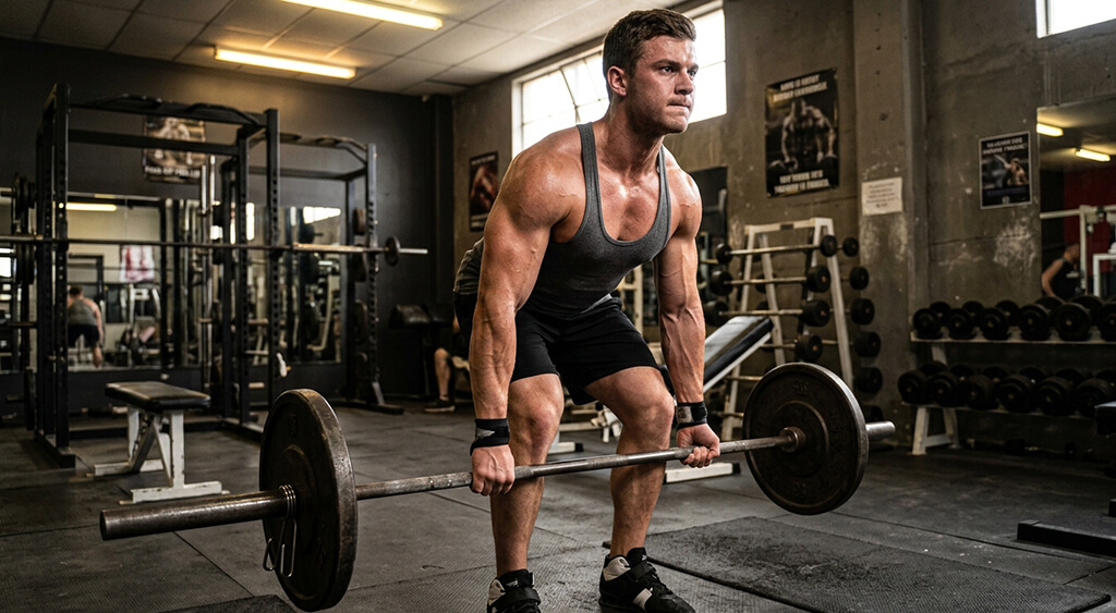 激しいトレーニングをしている男性