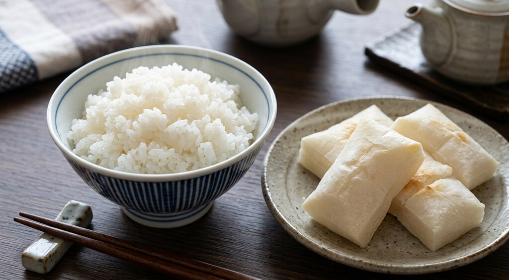 ごはんと切り餅のイメージ