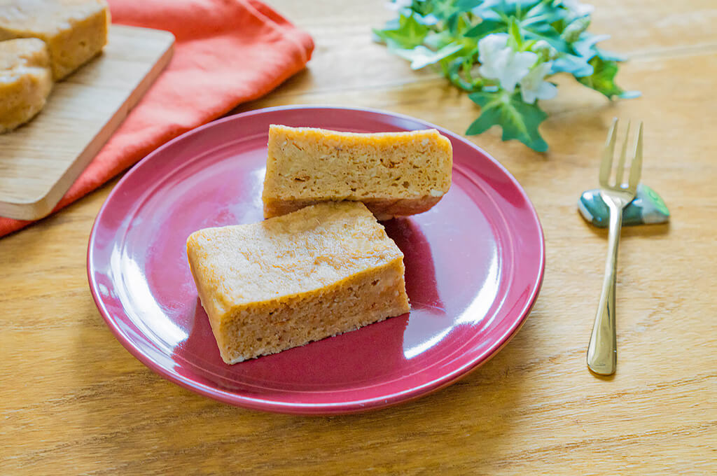 豆腐とバナナのほうじ茶蒸しパン
