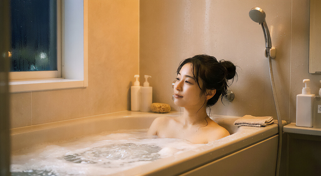 入浴している女性