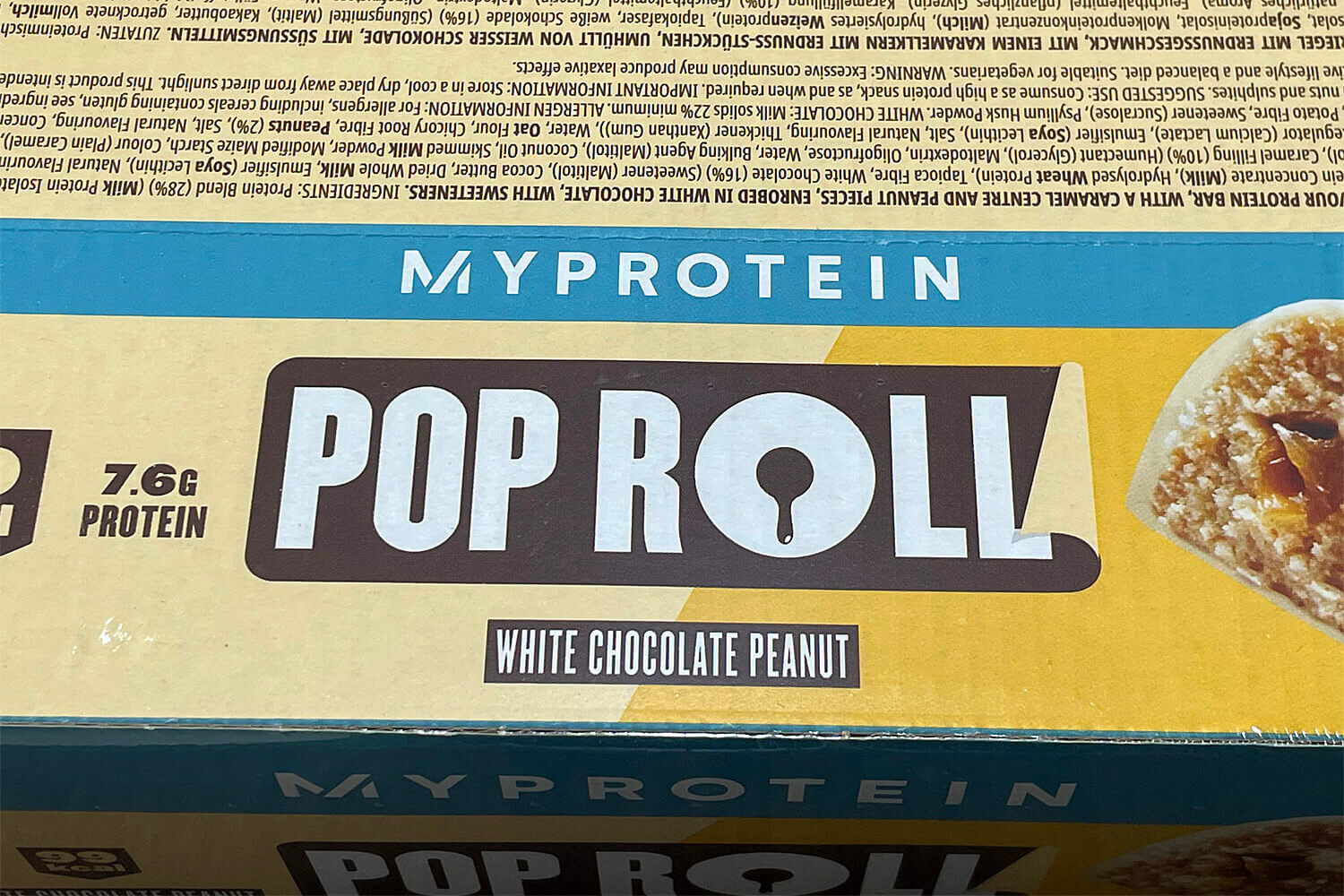 マイプロテイン ポップロール ホワイトチョコピーナッツ パッケージ