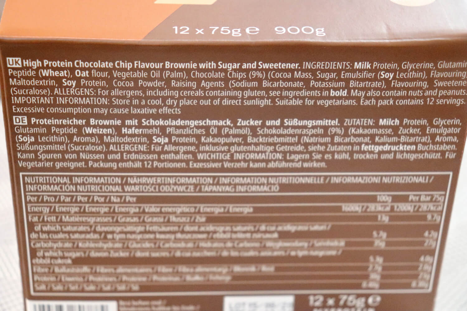 マイプロテイン プロテインブラウニー チョコレート味 原材料