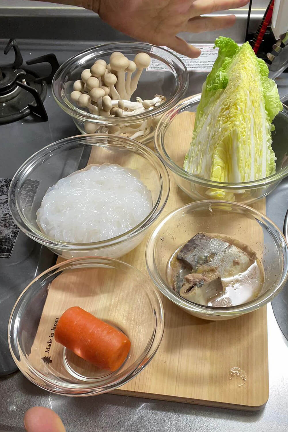 サバ缶と白菜のしらたきラーメン 材料