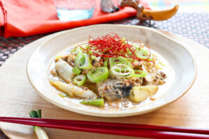 サバ缶のねぎ味噌まみれ